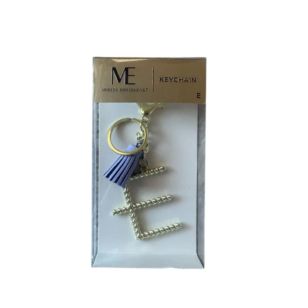 NEW Modern Expressions Gold Rope Initial keychain With Tassle U PIck Letter
